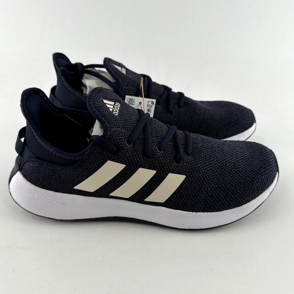 Adidas Women's Core Black Cloud White Grey Six Cloudfoam Pure Shoes Size 9 - Picture 3 of 11